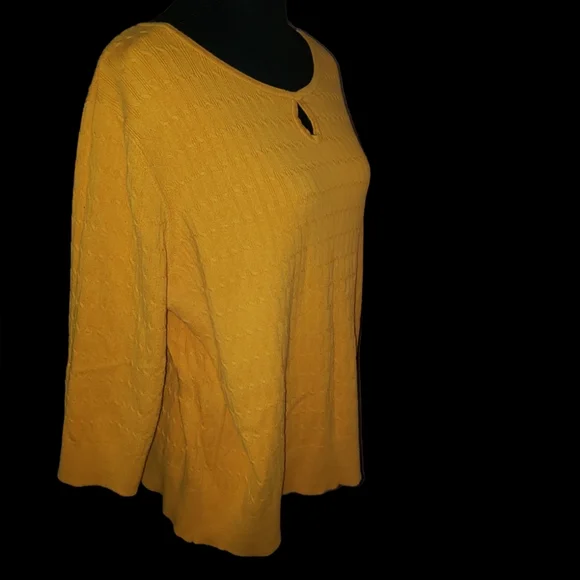 💖👄Croft and Barrow Long Sleeve Yellow Sweater Knit Top (Size3X) - Picture 9 of 15